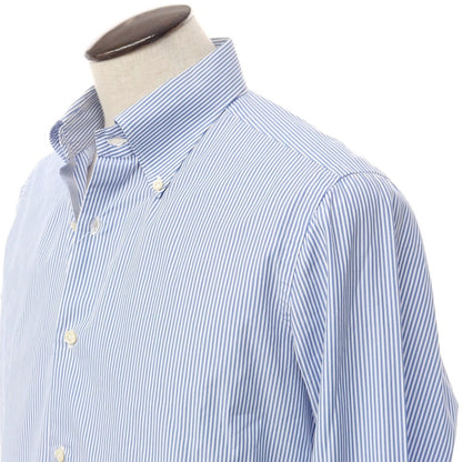 [Used] Luigi Borrelli Broad Cotton Striped BD Shirt Blue x White [Size 42] [BLU] [S/S/A/W] [Condition Rank C] [Men&