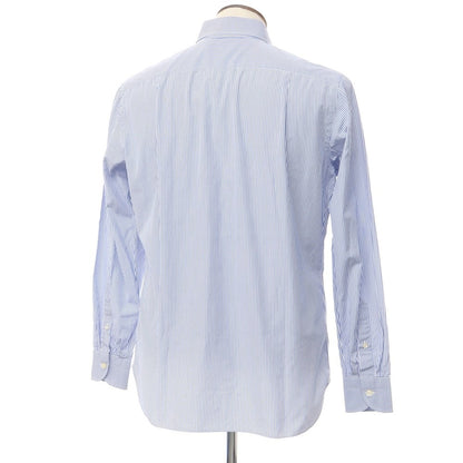 [Used] Luigi Borrelli Broad Cotton Striped BD Shirt Blue x White [Size 42] [BLU] [S/S/A/W] [Condition Rank C] [Men&