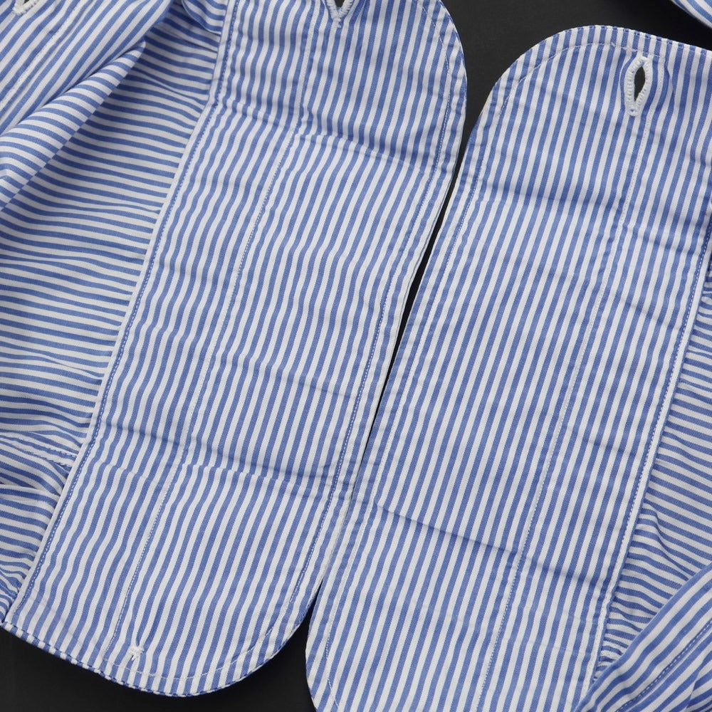 [Used] Luigi Borrelli Broad Cotton Striped BD Shirt Blue x White [Size 42] [BLU] [S/S/A/W] [Condition Rank C] [Men&