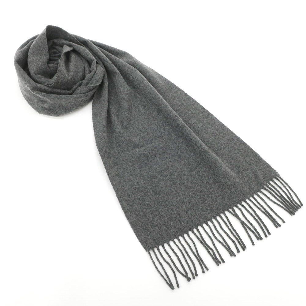 【中古】ジョンストンズ JOHNSTONS カシミヤ フリンジマフラー グレー【GRY】【A/W】【状態ランクB】【メンズ】【768975】
