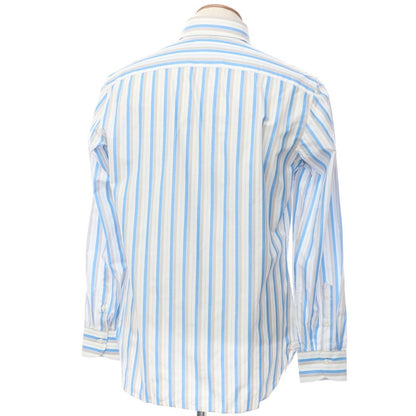 [Used] [Unused] Luigi Borrelli VALERIO Cotton Button-down Dress Shirt White x Light Blue x Gray [Size 40] [WHT] [S/S/A/W] [Condition Rank S] [Men&