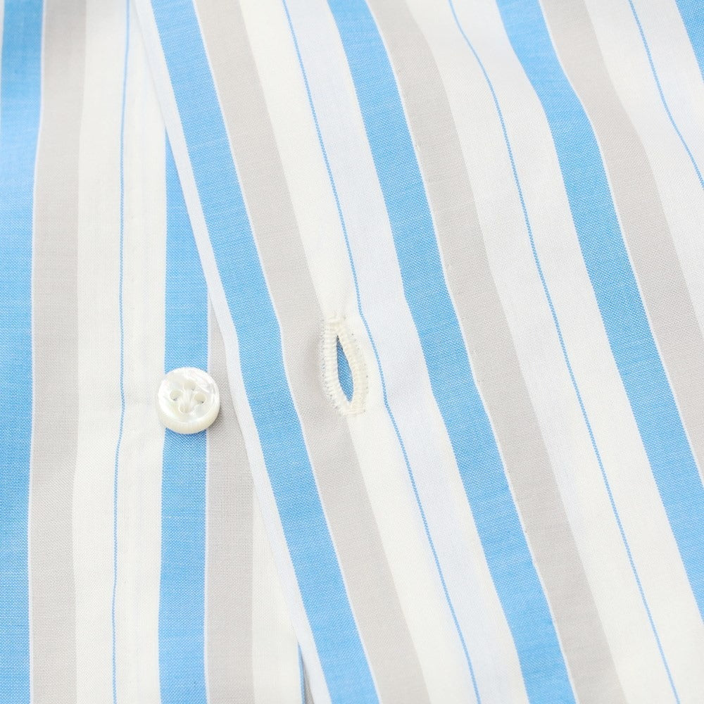 [Used] [Unused] Luigi Borrelli VALERIO Cotton Button-down Dress Shirt White x Light Blue x Gray [Size 40] [WHT] [S/S/A/W] [Condition Rank S] [Men&