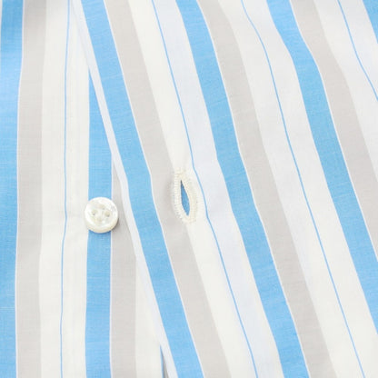 [Used] [Unused] Luigi Borrelli VALERIO Cotton Button-down Dress Shirt White x Light Blue x Gray [Size 40] [WHT] [S/S/A/W] [Condition Rank S] [Men&