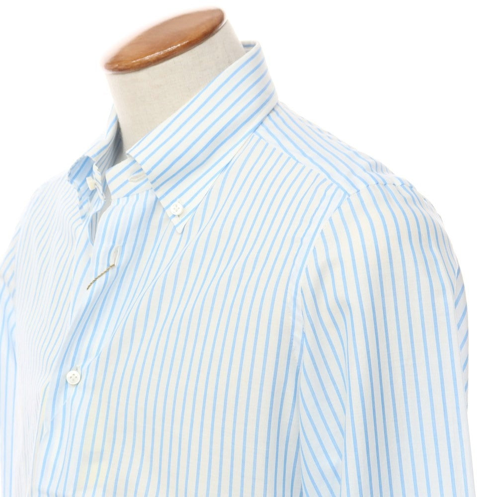 [Used] [Unused] Luigi Borrelli GABLE Cotton Striped Button-down Dress Shirt White x Light Blue [Size 40] [WHT] [S/S/A/W] [Condition Rank S] [Men&