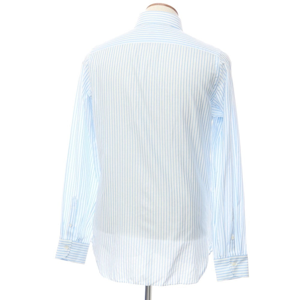[Used] [Unused] Luigi Borrelli GABLE Cotton Striped Button-down Dress Shirt White x Light Blue [Size 40] [WHT] [S/S/A/W] [Condition Rank S] [Men&