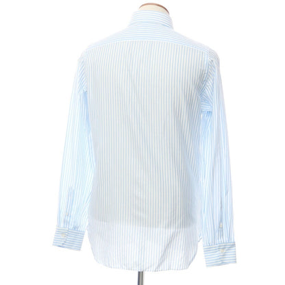 [Used] [Unused] Luigi Borrelli GABLE Cotton Striped Button-down Dress Shirt White x Light Blue [Size 40] [WHT] [S/S/A/W] [Condition Rank S] [Men&