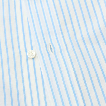 [Used] [Unused] Luigi Borrelli GABLE Cotton Striped Button-down Dress Shirt White x Light Blue [Size 40] [WHT] [S/S/A/W] [Condition Rank S] [Men&