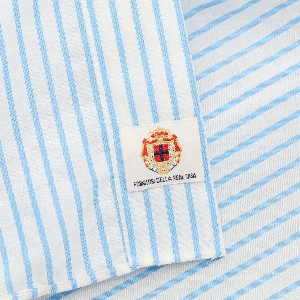 [Used] [Unused] Luigi Borrelli GABLE Cotton Striped Button-down Dress Shirt White x Light Blue [Size 40] [WHT] [S/S/A/W] [Condition Rank S] [Men&