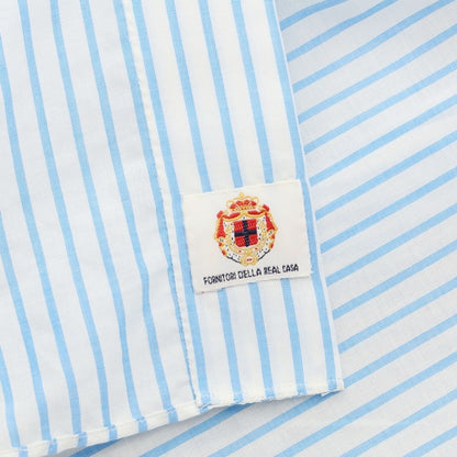 [Used] [Unused] Luigi Borrelli GABLE Cotton Striped Button-down Dress Shirt White x Light Blue [Size 40] [WHT] [S/S/A/W] [Condition Rank S] [Men&