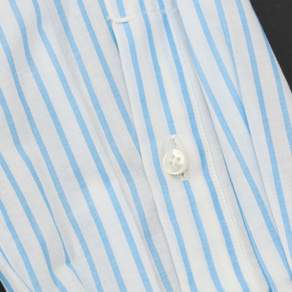 [Used] [Unused] Luigi Borrelli GABLE Cotton Striped Button-down Dress Shirt White x Light Blue [Size 40] [WHT] [S/S/A/W] [Condition Rank S] [Men&