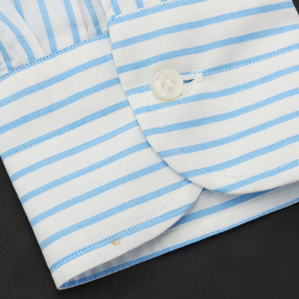 [Used] [Unused] Luigi Borrelli GABLE Cotton Striped Button-down Dress Shirt White x Light Blue [Size 40] [WHT] [S/S/A/W] [Condition Rank S] [Men&