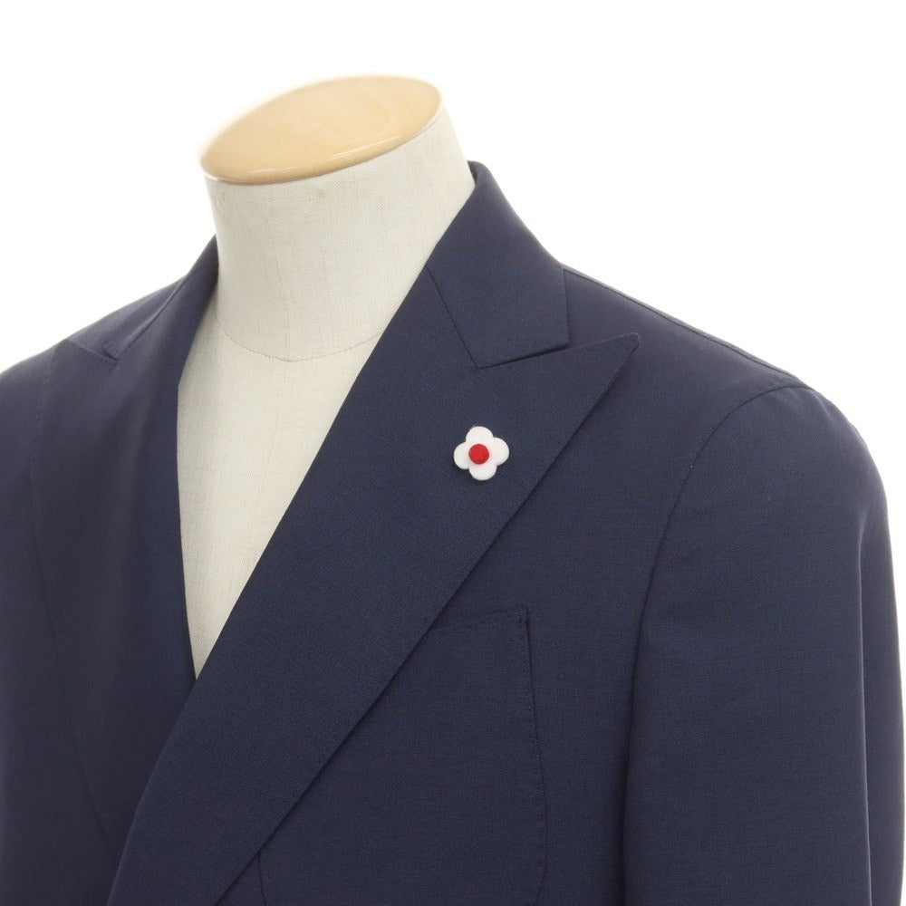 [Used] LARDINI wool mohair double-breasted tailored jacket, navy [44] [Condition: C] [Men&