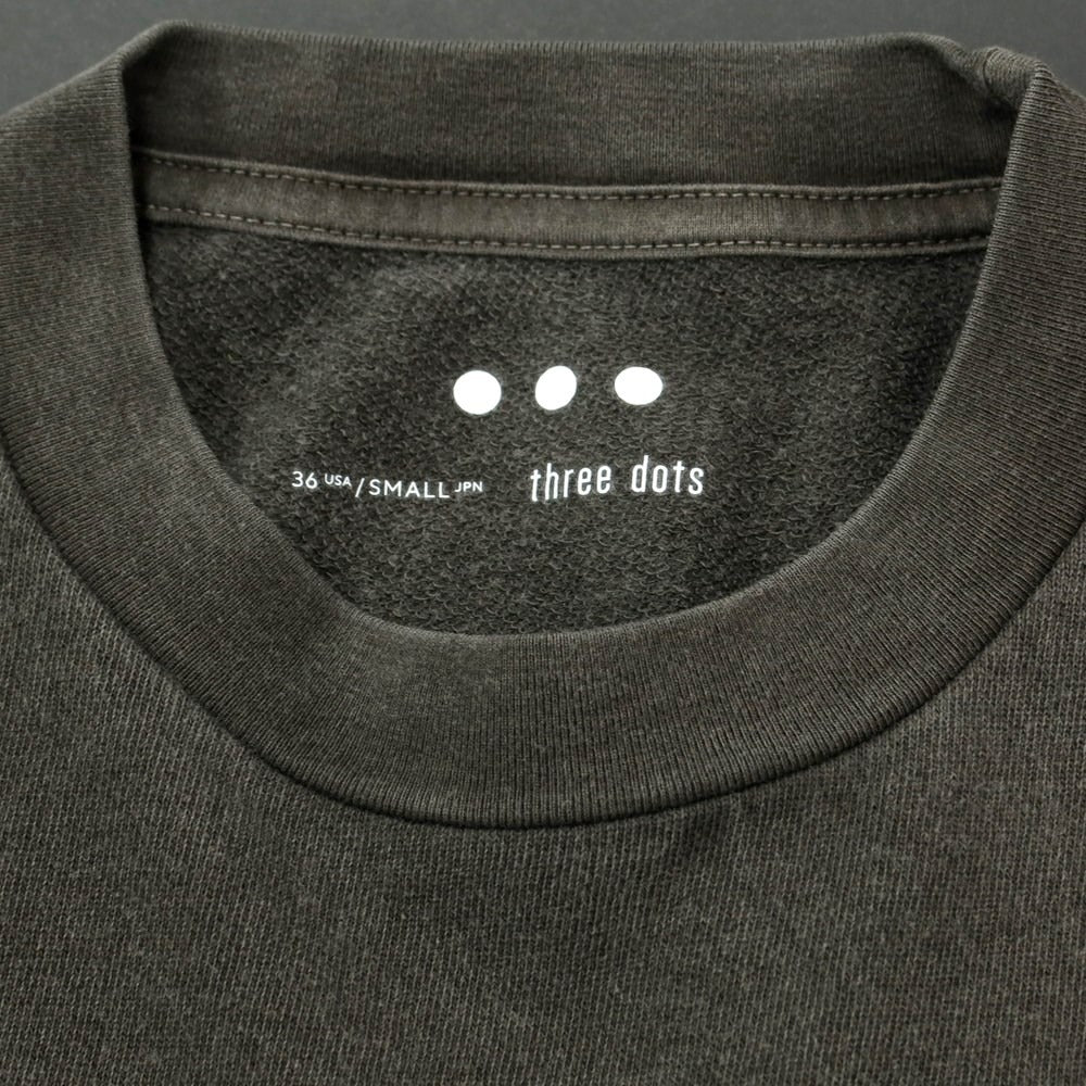 [Used] Three Dots Cotton Sweatshirt Crew Neck Short Sleeve T-Shirt Dark Warm Gray [S] [Condition Rank B] [Men&