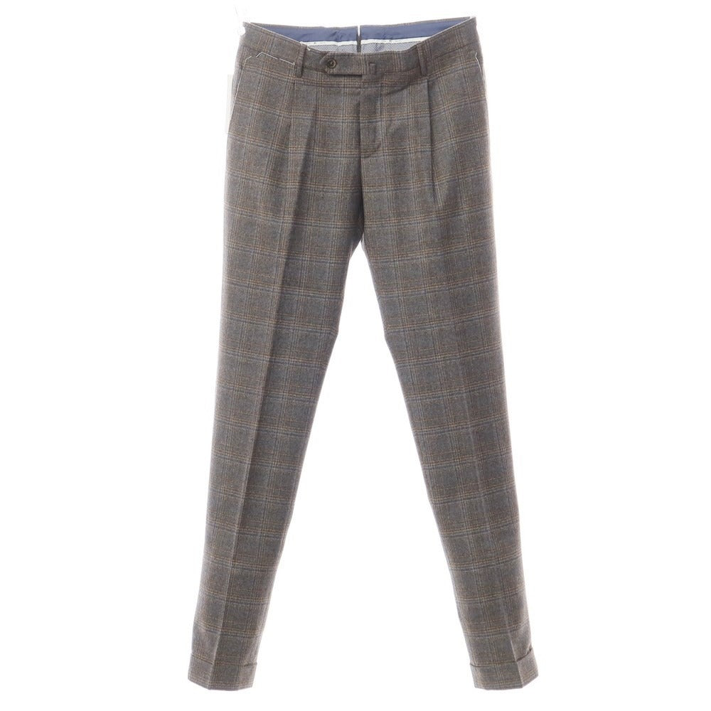 [Used] [Unused] PT TORINO Wool Check Dress Slacks Pants Gray x Brown [Size 46] [GRY] [A/W] [Condition Rank S] [Men&