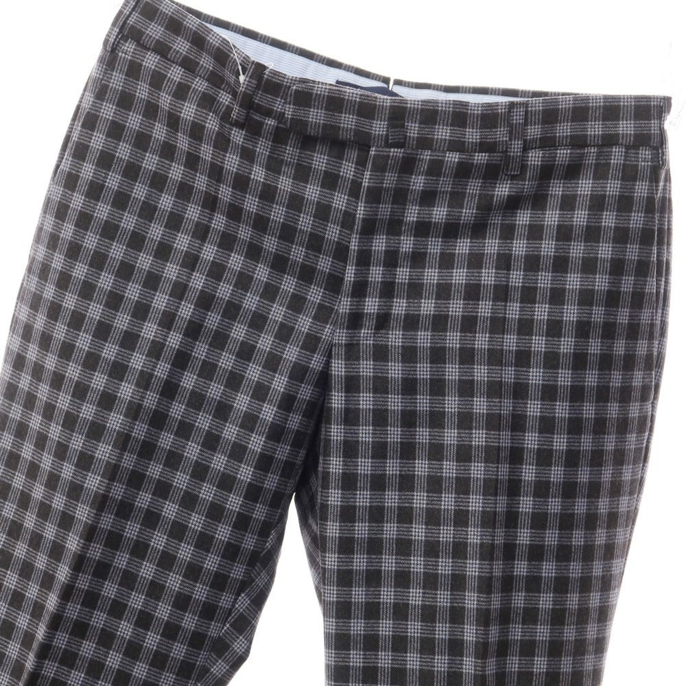 [Used] INCOTEX Wool Check Casual Slacks Pants Black Gray x Blue [Size 48] [GRY] [A/W] [Condition Rank B] ​​[Men&