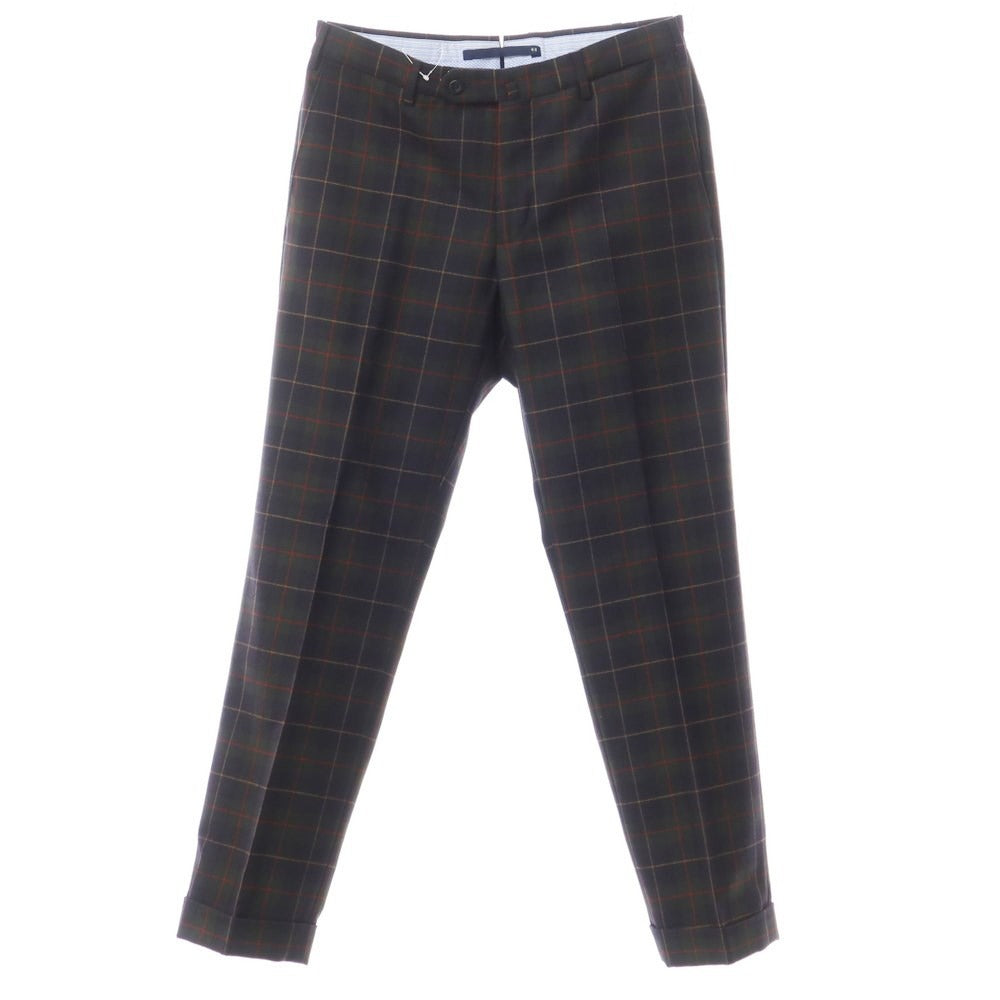 [Used] INCOTEX Wool Check Casual Slacks Pants Green x Navy [Size 48] [GRN] [A/W] [Condition Rank B] ​​[Men&