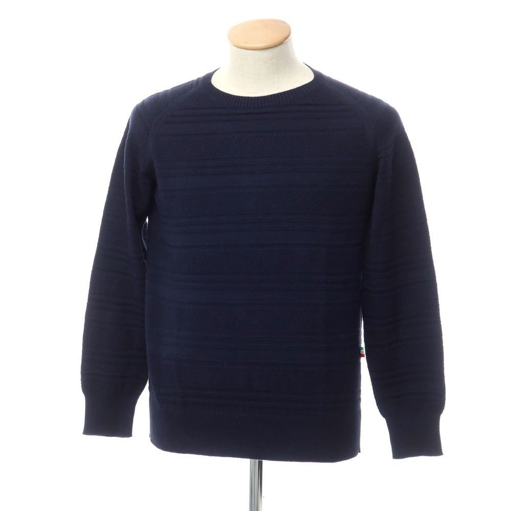 [Used] Orobianco Cotton Crew Neck Pullover Knit Navy [S] [Condition Rank B] [Men&