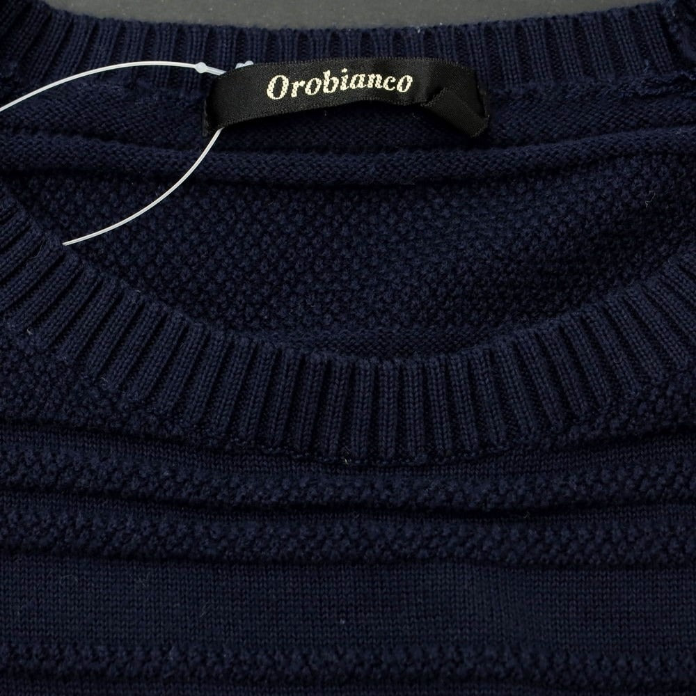 [Used] Orobianco Cotton Crew Neck Pullover Knit Navy [S] [Condition Rank B] [Men&