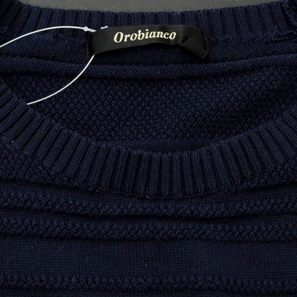 [Used] Orobianco Cotton Crew Neck Pullover Knit Navy [S] [Condition Rank B] [Men&