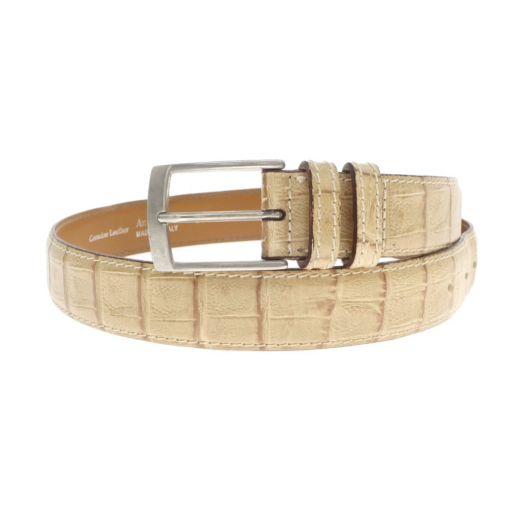 [Used] Andersons Crocodile embossed leather belt, beige [Size 80] [BEI] [S/S/A/W] [Condition Rank C] [Men&