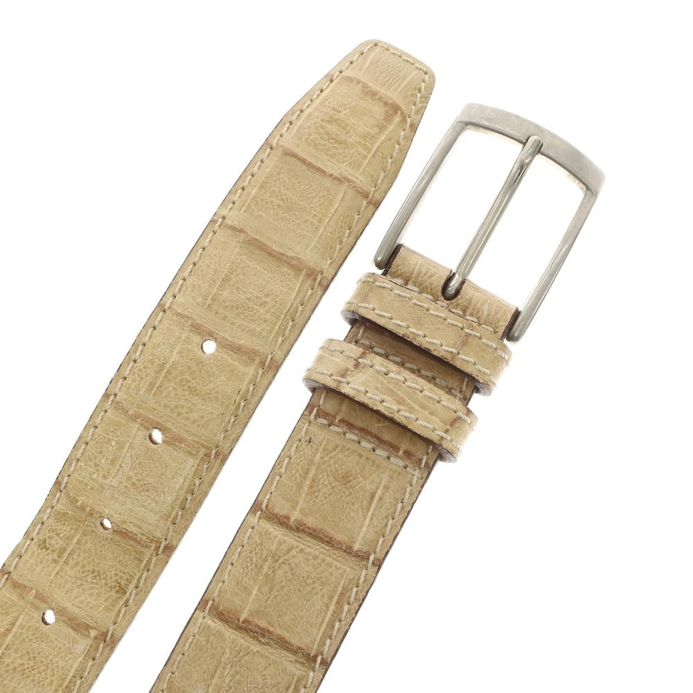 [Used] Andersons Crocodile embossed leather belt, beige [Size 80] [BEI] [S/S/A/W] [Condition Rank C] [Men&