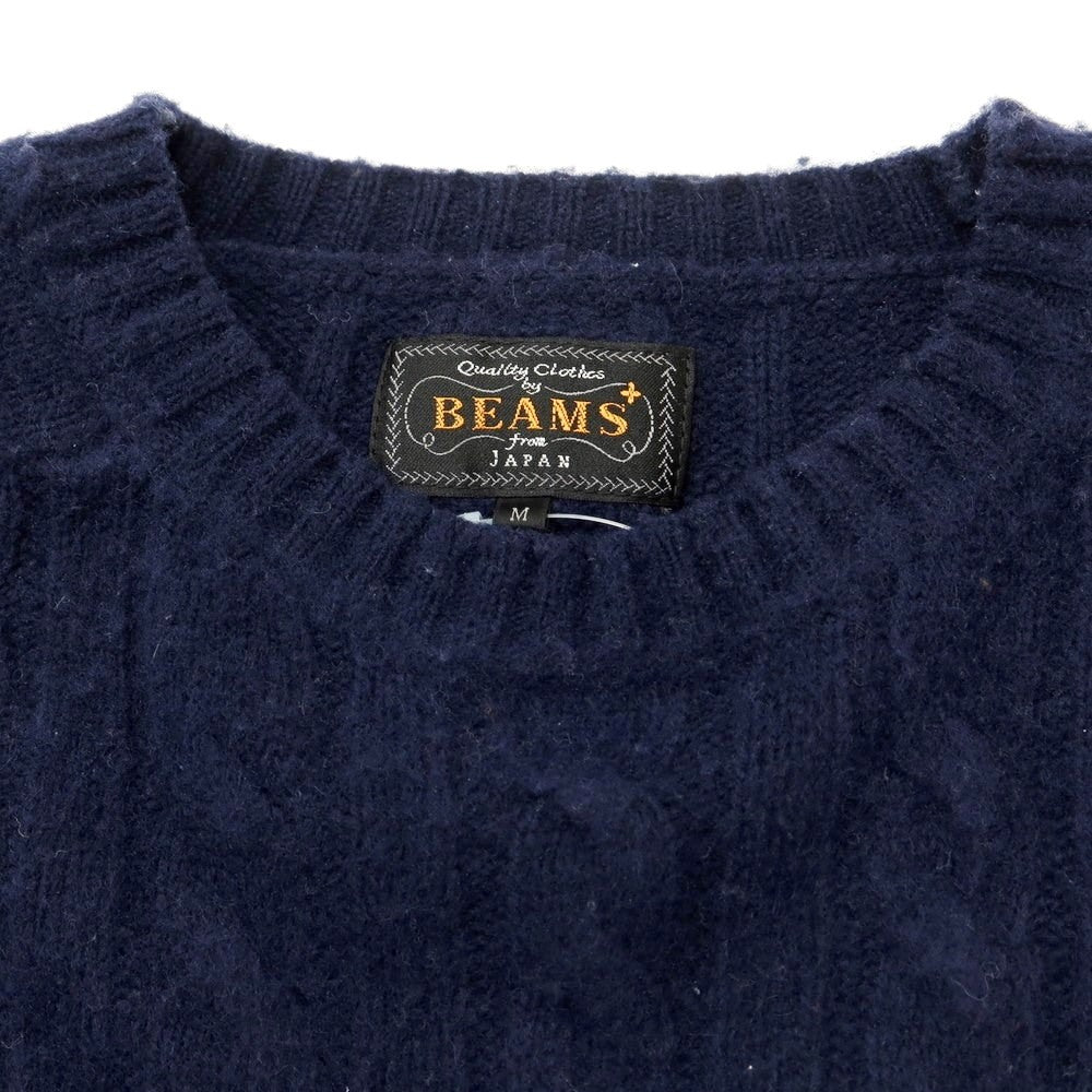 [Used] BEAMS PLUS Mid-gauge wool nylon cable knit navy [Size M] [NVY] [A/W] [Condition Rank D] [Men&