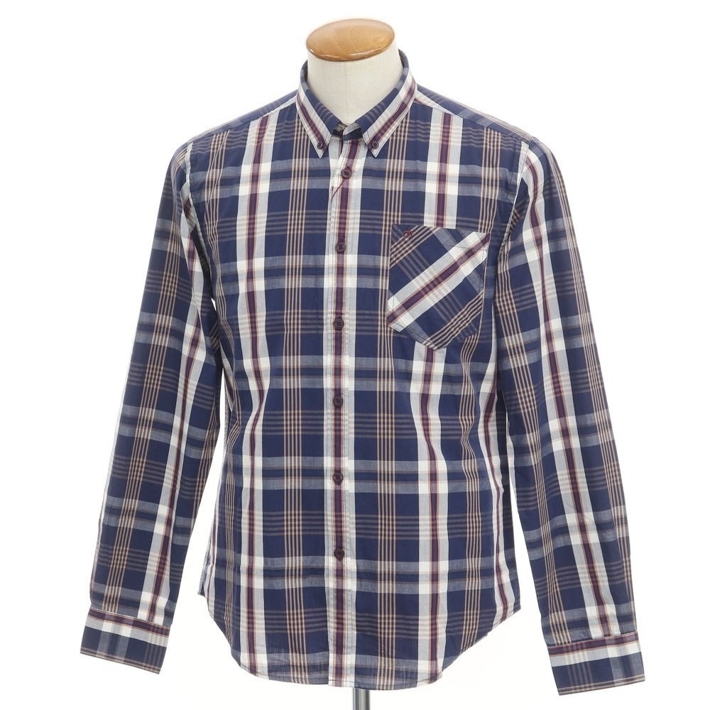 [Used] [Unused] Merc London Cotton Check Button-down Casual Shirt Navy x White [Size M] [NVY] [S/S/A/W] [Condition Rank S] [Men&