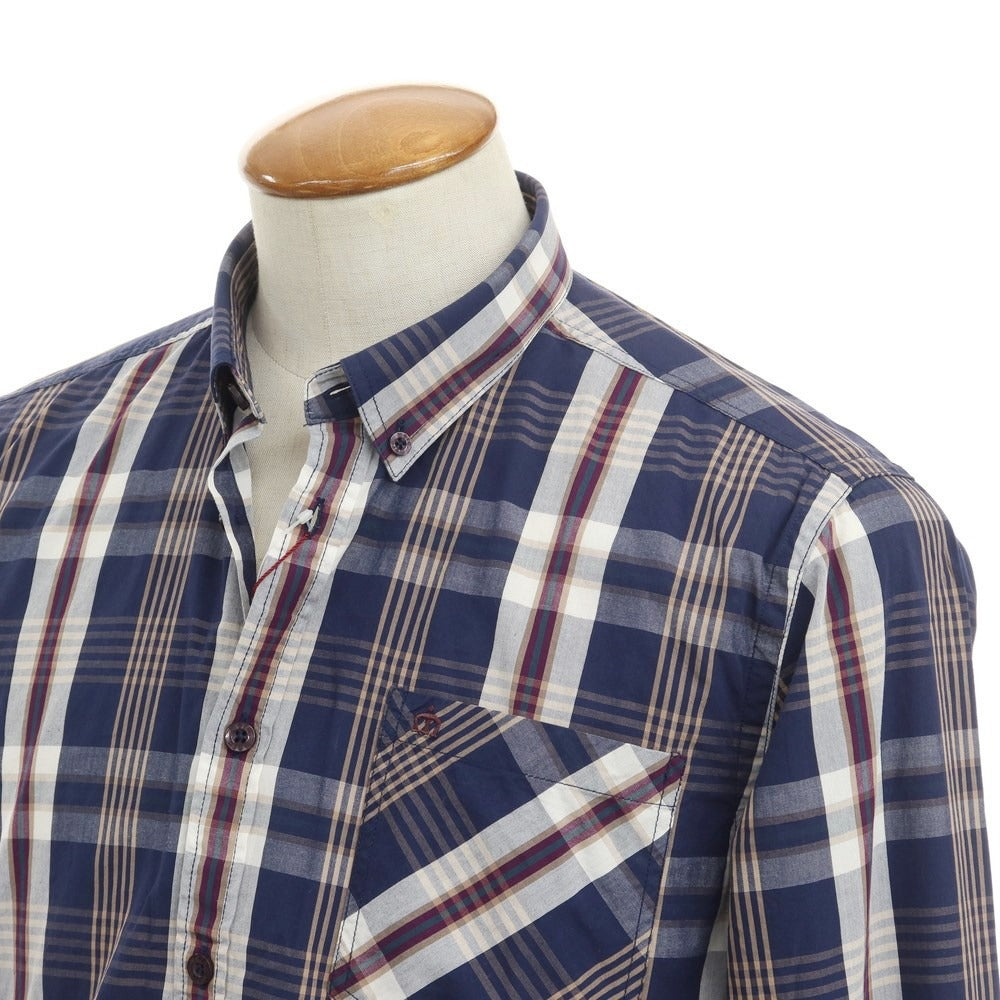 [Used] [Unused] Merc London Cotton Check Button-down Casual Shirt Navy x White [Size M] [NVY] [S/S/A/W] [Condition Rank S] [Men&