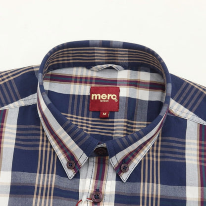 [Used] [Unused] Merc London Cotton Check Button-down Casual Shirt Navy x White [Size M] [NVY] [S/S/A/W] [Condition Rank S] [Men&