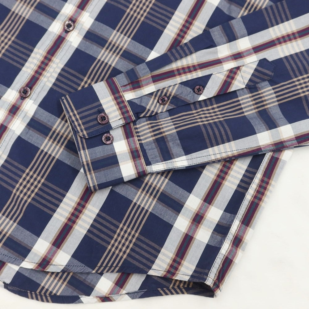 [Used] [Unused] Merc London Cotton Check Button-down Casual Shirt Navy x White [Size M] [NVY] [S/S/A/W] [Condition Rank S] [Men&