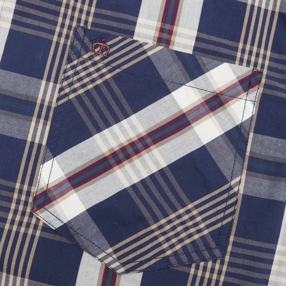 [Used] [Unused] Merc London Cotton Check Button-down Casual Shirt Navy x White [Size M] [NVY] [S/S/A/W] [Condition Rank S] [Men&