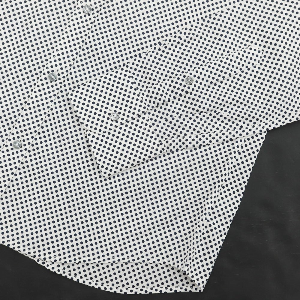 [Used] [Unused] Dolce &amp;amp; Gabbana DOLCE&amp;amp;GABBANA Cotton Dot Casual Shirt White x Dark Navy [Size 39] [WHT] [S/S/A/W] [Condition Rank S] [Men&