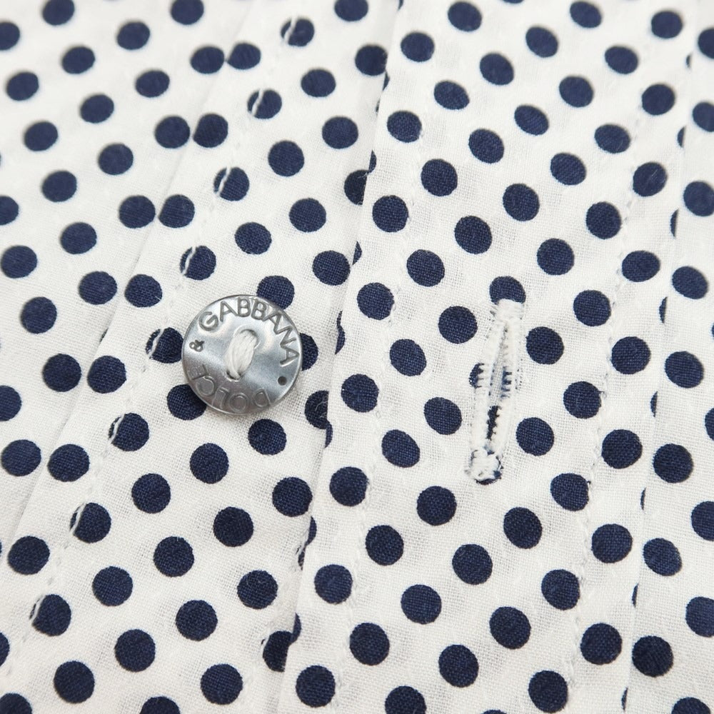 [Used] [Unused] Dolce &amp;amp; Gabbana DOLCE&amp;amp;GABBANA Cotton Dot Casual Shirt White x Dark Navy [Size 39] [WHT] [S/S/A/W] [Condition Rank S] [Men&