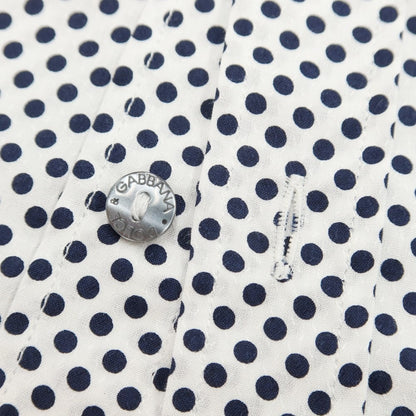 [Used] [Unused] Dolce &amp;amp; Gabbana DOLCE&amp;amp;GABBANA Cotton Dot Casual Shirt White x Dark Navy [Size 39] [WHT] [S/S/A/W] [Condition Rank S] [Men&