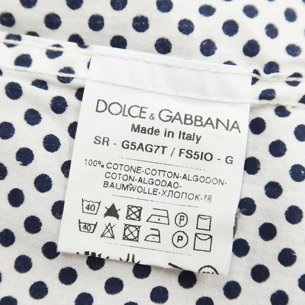 [Used] [Unused] Dolce &amp;amp; Gabbana DOLCE&amp;amp;GABBANA Cotton Dot Casual Shirt White x Dark Navy [Size 39] [WHT] [S/S/A/W] [Condition Rank S] [Men&