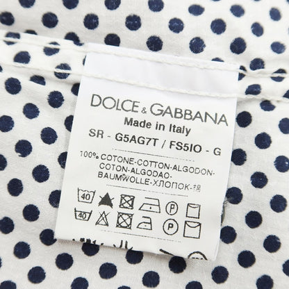 [Used] [Unused] Dolce &amp;amp; Gabbana DOLCE&amp;amp;GABBANA Cotton Dot Casual Shirt White x Dark Navy [Size 39] [WHT] [S/S/A/W] [Condition Rank S] [Men&