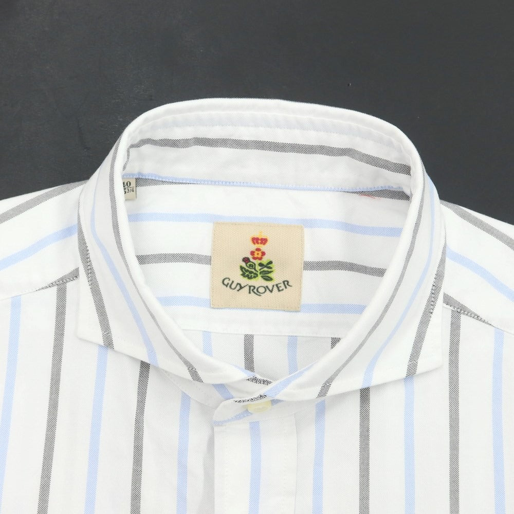 [Used] GUY ROVER Cotton Striped Horizontal Collar Casual Shirt White x Light Blue [Size 40] [WHT] [S/S/A/W] [Condition Rank A] [Men&