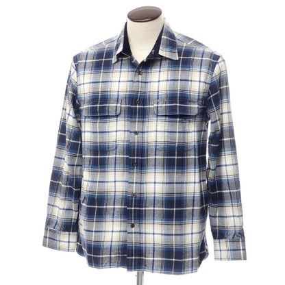 [Used] Banana Republic Cotton Check Flannel Shirt Casual Shirt Navy x White [Size L] [NVY] [A/W] [Condition Rank B] ​​[Men&