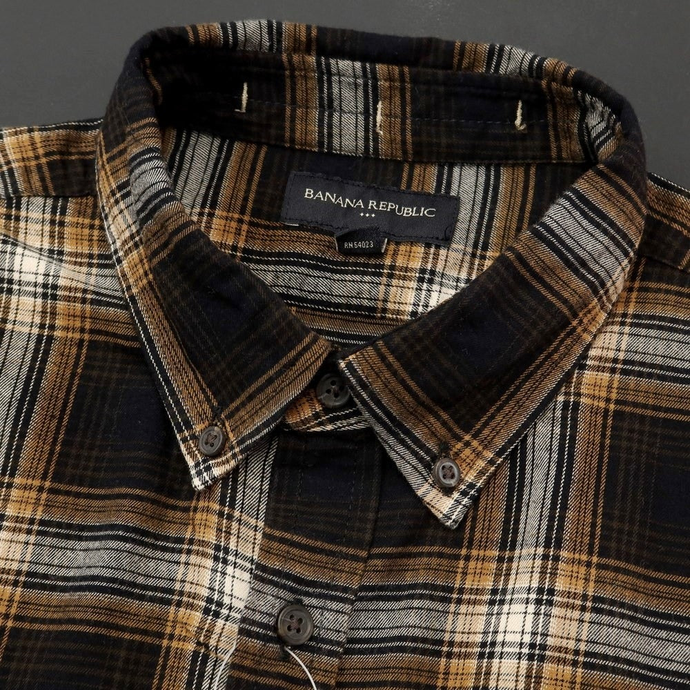 [Used] Banana Republic Cotton Check Button-down Casual Shirt Brown x Black [Size L] [BRW] [S/S/A/W] [Condition Rank A] [Men&