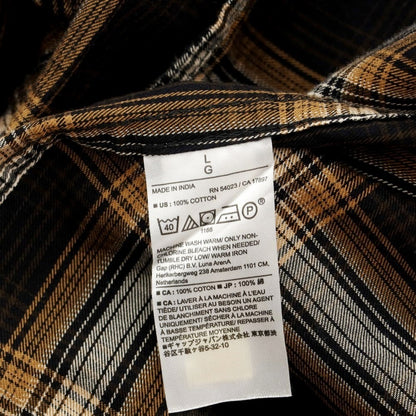 [Used] Banana Republic Cotton Check Button-down Casual Shirt Brown x Black [Size L] [BRW] [S/S/A/W] [Condition Rank A] [Men&