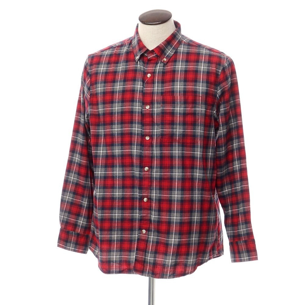 [Used] Banana Republic Cotton Polyester Button-down Flannel Shirt Red x Gray [Size L] [RED] [S/S/A/W] [Condition Rank A] [Men&