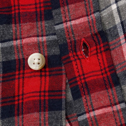 [Used] Banana Republic Cotton Polyester Button-down Flannel Shirt Red x Gray [Size L] [RED] [S/S/A/W] [Condition Rank A] [Men&