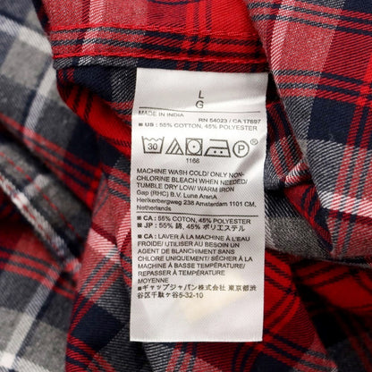 [Used] Banana Republic Cotton Polyester Button-down Flannel Shirt Red x Gray [Size L] [RED] [S/S/A/W] [Condition Rank A] [Men&