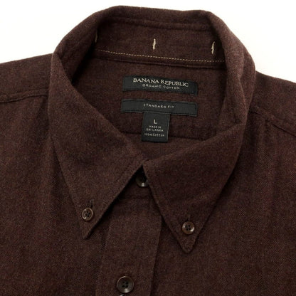 [Used] Banana Republic Cotton Button-down Casual Shirt Dark Brown [Size L] [BRW] [A/W] [Condition Rank A] [Men&