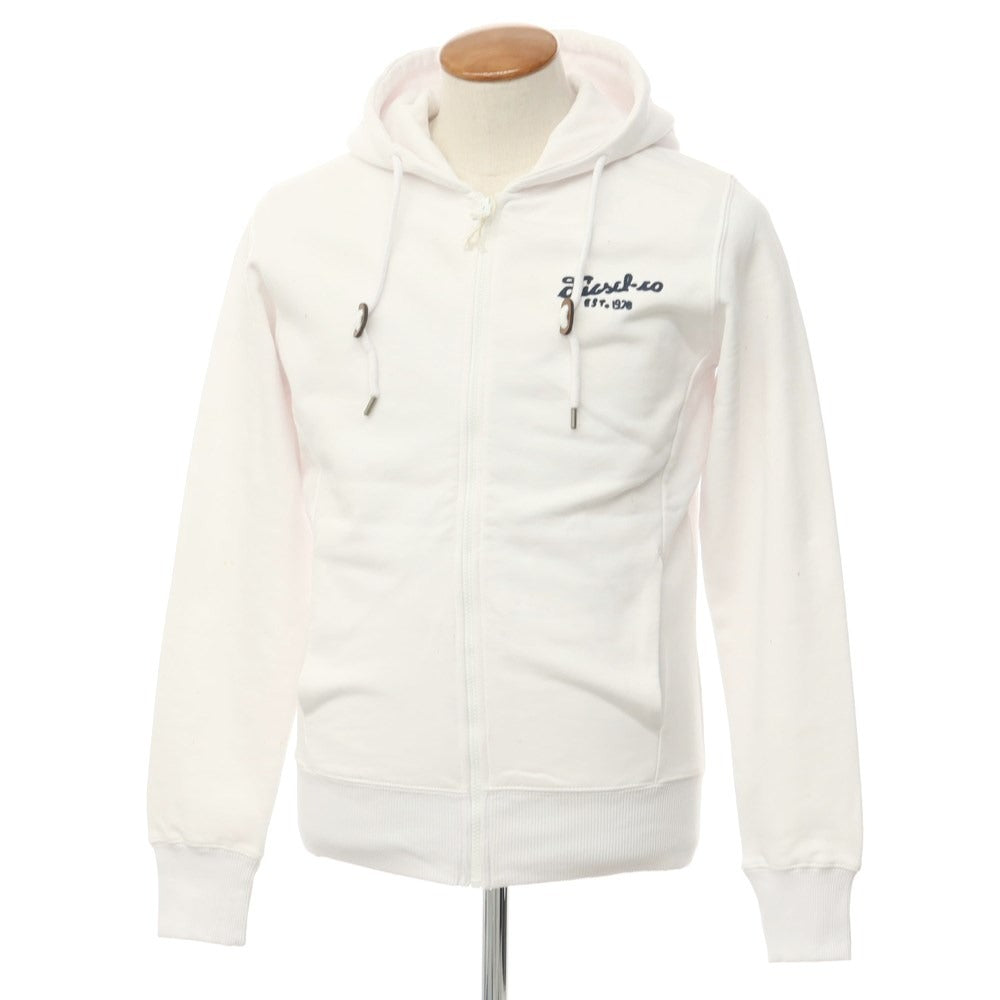【中古】ディーゼル DIESEL コットン ジップアップ パーカー ホワイト【サイズM】【WHT】【A/W】【状態ランクC】【メンズ】【768972】