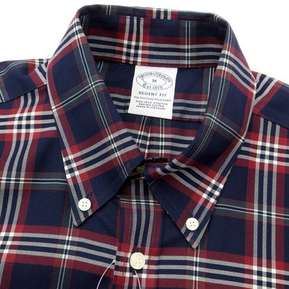 [Used] Brooks Brothers Cotton Check Button-down Casual Shirt Navy x Dark Red [Size M] [NVY] [S/S/A/W] [Condition Rank A] [Men&