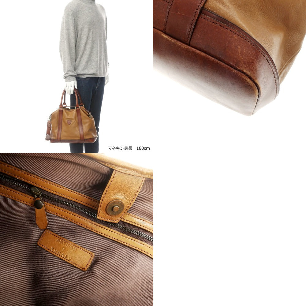 [Used] Yuhaku Leather Tote Bag Brown [Condition Rank D] [Men&