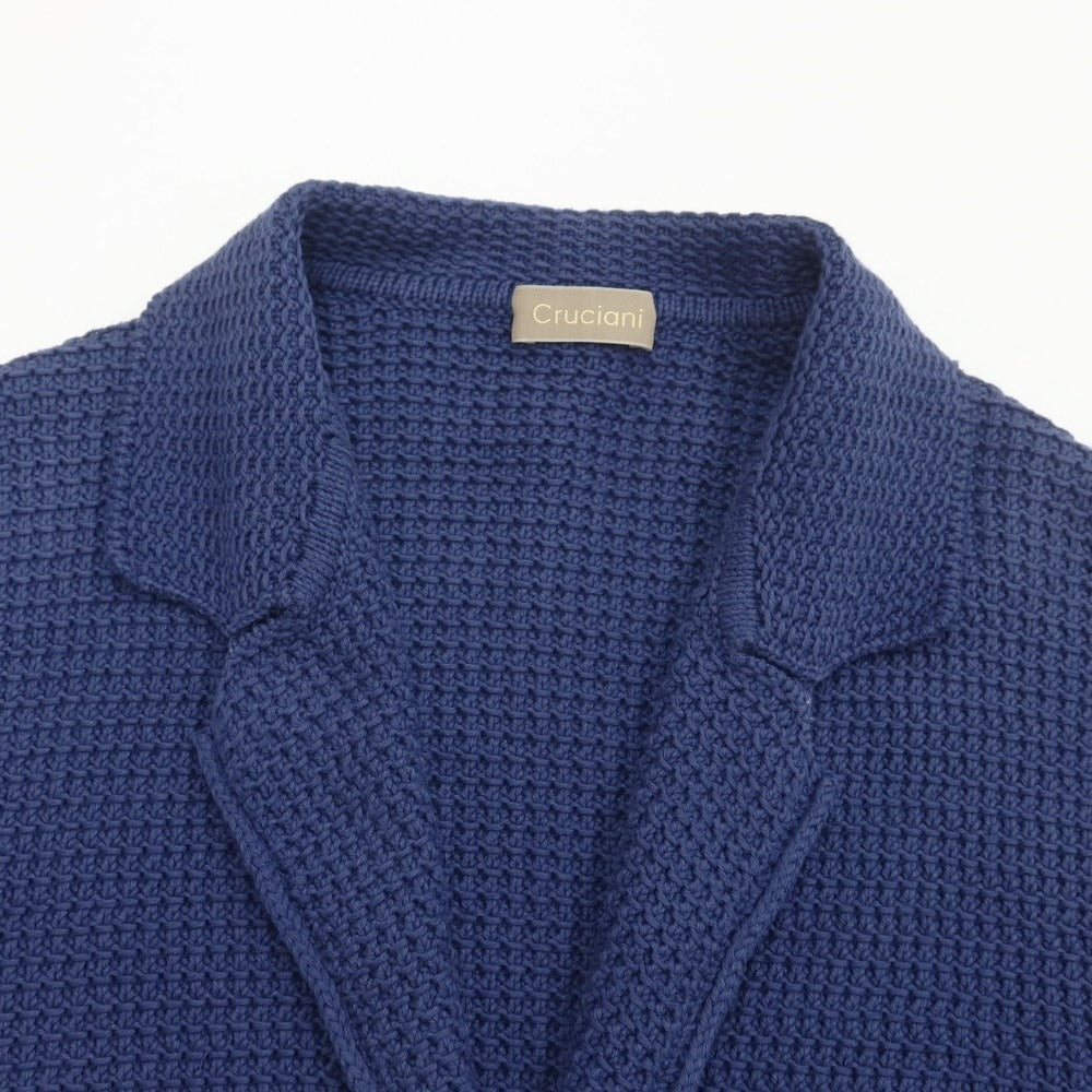 [Used] CRUCIANI mid-gauge cotton knit jacket/cardigan, light navy [44] [Condition: B] [Men&