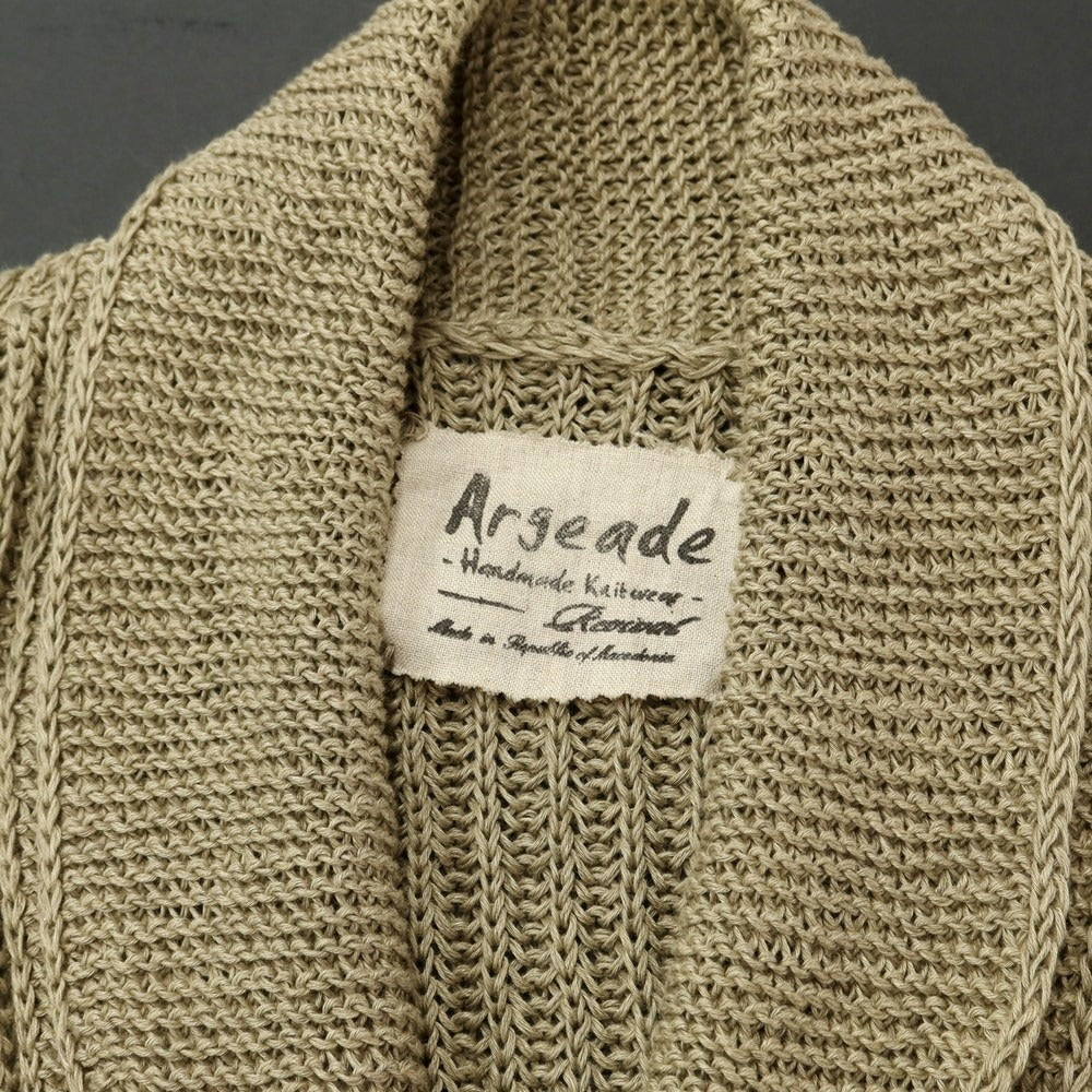 [Used] Argeade Linen Shawl Collar Cardigan Beige [S] [Condition Rank C] [Men&