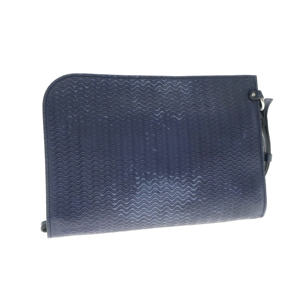 [Used] ZANELLATO Brandin Leather Clutch Bag Navy [Condition Rank C] [Men&